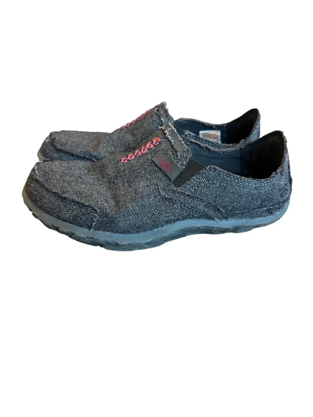 Cushe Slipper II Grey Herringbone Canvas Slip On Loafer Moccasin Size 7 Women's